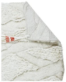 Covor tip traversă alb lavabil/țesut manual din lână 70x200 cm Enkang Ivory – Lorena Canals