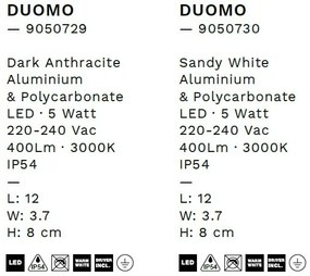 Aplica LED iluminat exterior ambiental IP54 DUOMO antracit