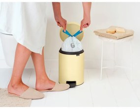 Cos cu pedala Brabantia NewIcon 1008840, 5 L, Inchidere lina, Baza antiderapanta, Galben