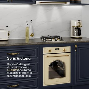 Klarstein Victoria Domino, plită pe gaz, 2 arzătoare, arzătoare Sabaf, plită ceramică, design retro