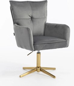 HR250CROSS Scaun Catifea Grafit Bază Aurie