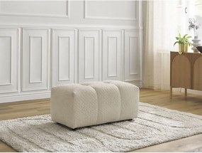 Taburet bej cu tapițerie din țesătură bouclé Roxelane – Bobochic Paris