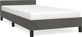 vidaXL Cadru de pat fără saltea, gri închis, 100x200 cm, catifea