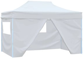 vidaXL Cort de petrecere pliabil cu 4 pereți, alb, 280x410x315 cm, oțel