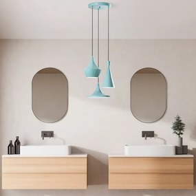 Lustră suspendată pe cablu TOM, 3 x E27, 40 W, 230 V, albastră