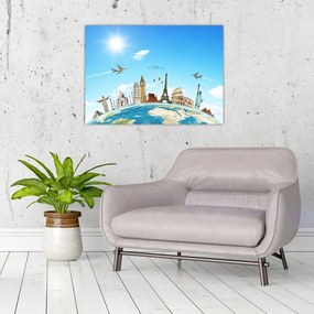 Tablou pe sticlă - Călătorie (70x50 cm)