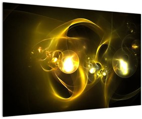 Tabloul abstract cu bile galbene (90x60 cm)