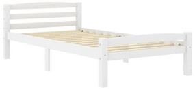 322068 vidaXL Cadru de pat, alb, 90x200 cm, lemn de pin masiv
