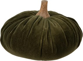 Dovleac decorativ, verde, din catifea, Ø20x14 cm