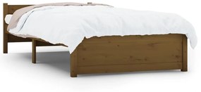 815032 vidaXL Cadru de pat, maro miere, 90x200 cm, lemn masiv