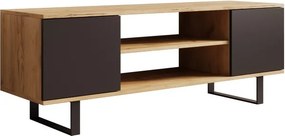 Comodă TV TV Lofter Herringbone cm – 135x40x49 cm – Oak Craft / Negru