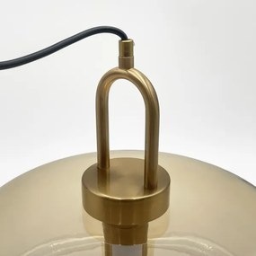 Lustră cu cablu AMAYA 1xE27/15W/230V aurie/bej fumuriu