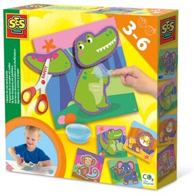 Set creativ - Invat sa decupez si sa lipesc, animale