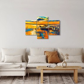 Tablou - Barca la apus de soare (90x60 cm)
