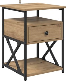 vidaXL Dulap de noapte Stejar Artizanal 40 x 42 x 55 cm Lemn compozit