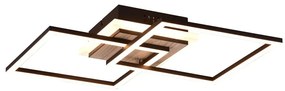 Plafonieră neagră-maro LED cu intensitate reglabilă 28x57 cm Giro – Trio