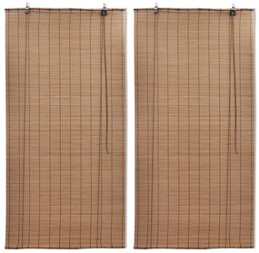 vidaXL Jaluzele din bambus tip rulou, 2 buc., maro, 80 x 160 cm