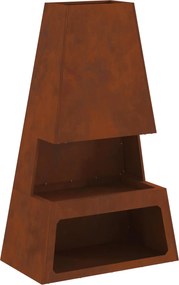 vidaXL Cuptor de foc Maro 60 x 35 x 100 cm