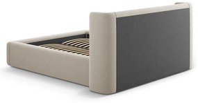 Pat matrimonial bej tapițat cu spațiu de depozitare cu somieră 200x200 cm Jason – Windsor &amp; Co Sofas