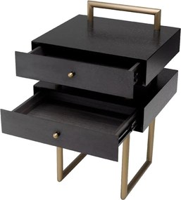 Masuta laterala design LUX Bedini alama periata/ stejar maro