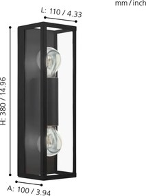 Aplică pentru baie AMEZOLA 2xE27/60W/230V IP44 Eglo 99124