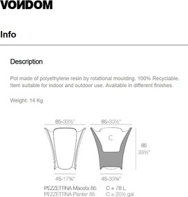 Ghiveci flori / Jardiniera plante de exterior / interior design modern premium PEZZETTINA PLANTER 85x85x85 56008R Vondom