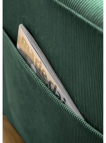 Fotoliu verde închis cu tapițerie din catifea reiată Lofty Lilly – Miuform