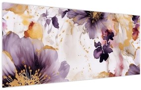 Tablou - Acuarelă flori (120x50 cm)