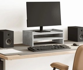 vidaXL Suport de monitor, gri beton, 42x24x16 cm, lemn prelucrat