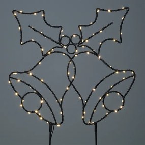 Solight 1V289 - Decorațiune LED de exterior pentru Crăciun, 100 LED/3xAA, IP44, lumină caldă, clopoței