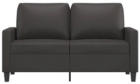 Canapea cu 2 locuri, gri, 120 cm, piele ecologica