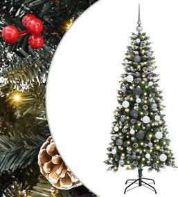 vidaXL Brad de Crăciun artificial Verde 150 cm PVC și Plastic și Oțel