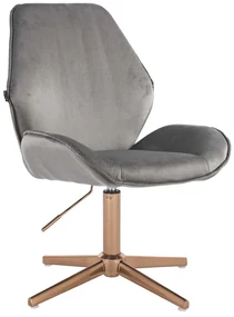HR350CROSS Scaun Gray din Catifea Bază Aurie
