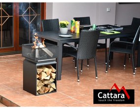 Cattara Focar portabil cu grilă Cube, 74 cm