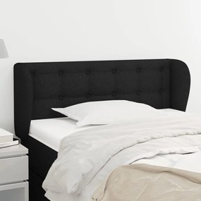 3117570 vidaXL Tăblie de pat cu aripioare negru 103x23x78/88 cm textil