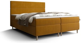 Pat matrimonial Boxspring 140 cm Flu Comfort (auriu) (cu saltea și sp. depozitare). 1055919