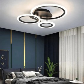 Lustra LED Cu Telecomanda, Elit's EsnK001-3r, 76w Negru