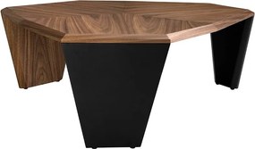 Masuta de cafea asimetrica design modern Walnut and Black
