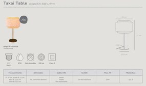 Veioza, Lampa de masa design decorativ Takai