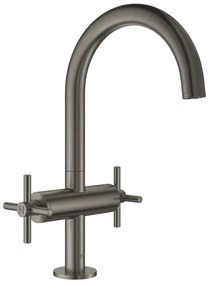 Baterie lavoar cu manere cruce Grohe Atrio L dubla comanda antracit periat Hard Graphite