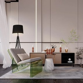 Lampadar, Lampa de podea cu trepied din lemn Calvin negru