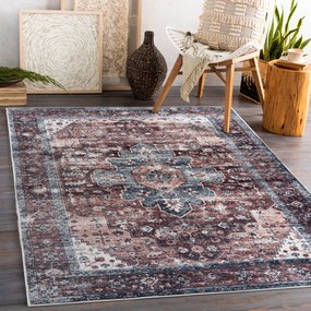 ANDRE 1826 covor lavabil Ornament, vintage anti-alunecare - maro si albastru - SECUNDAR-COTATI PRODUSUL