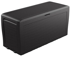 Keter Cutie de depozitare pentru grădină SamoaRattan antracit 270 l, 117 x 57 x 45 cm