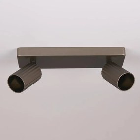 Aplica cu 2 spoturi din aluminiu canelat Anna bronz