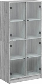 vidaXL Dulap înalt cu uși, gri sonoma, 68x37x142 cm, lemn compozit