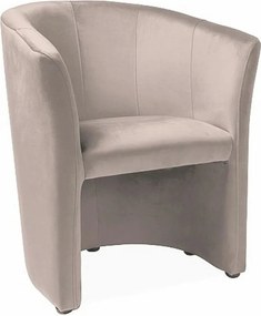 Fotoliu TM-1, stofa catifelata bej - Bluvel 40, 67x60x76 cm