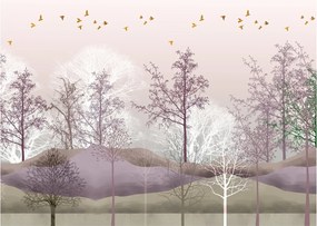 Tablou pe sticlă cu pădure (70x50 cm)