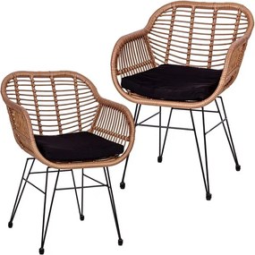 STILISTA Set de 2 fotolii pentru gradina - maro deschis