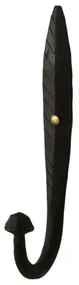 Cuier negru, din metal, cu agatatoare, model frunza, Ria