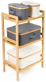 Cutie de depozitare G21 30 x 15 x 15 cm, dinbambus cu capac, gri